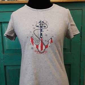 Women's New Holiday Editions Flag Anchor T Shirt S